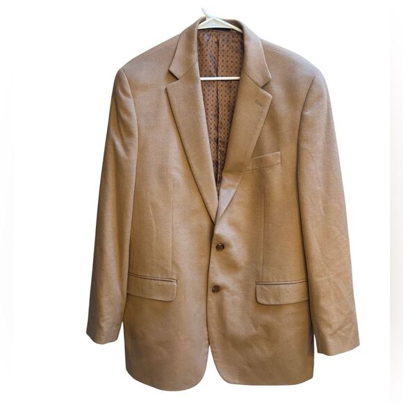 Lauren Ralph Lauren Blazer Mens 44L Brown Sport Coat Wool Silk Cashmere Jacket - Picture 2 of 6